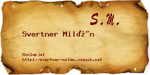 Svertner Milán névjegykártya