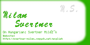milan svertner business card